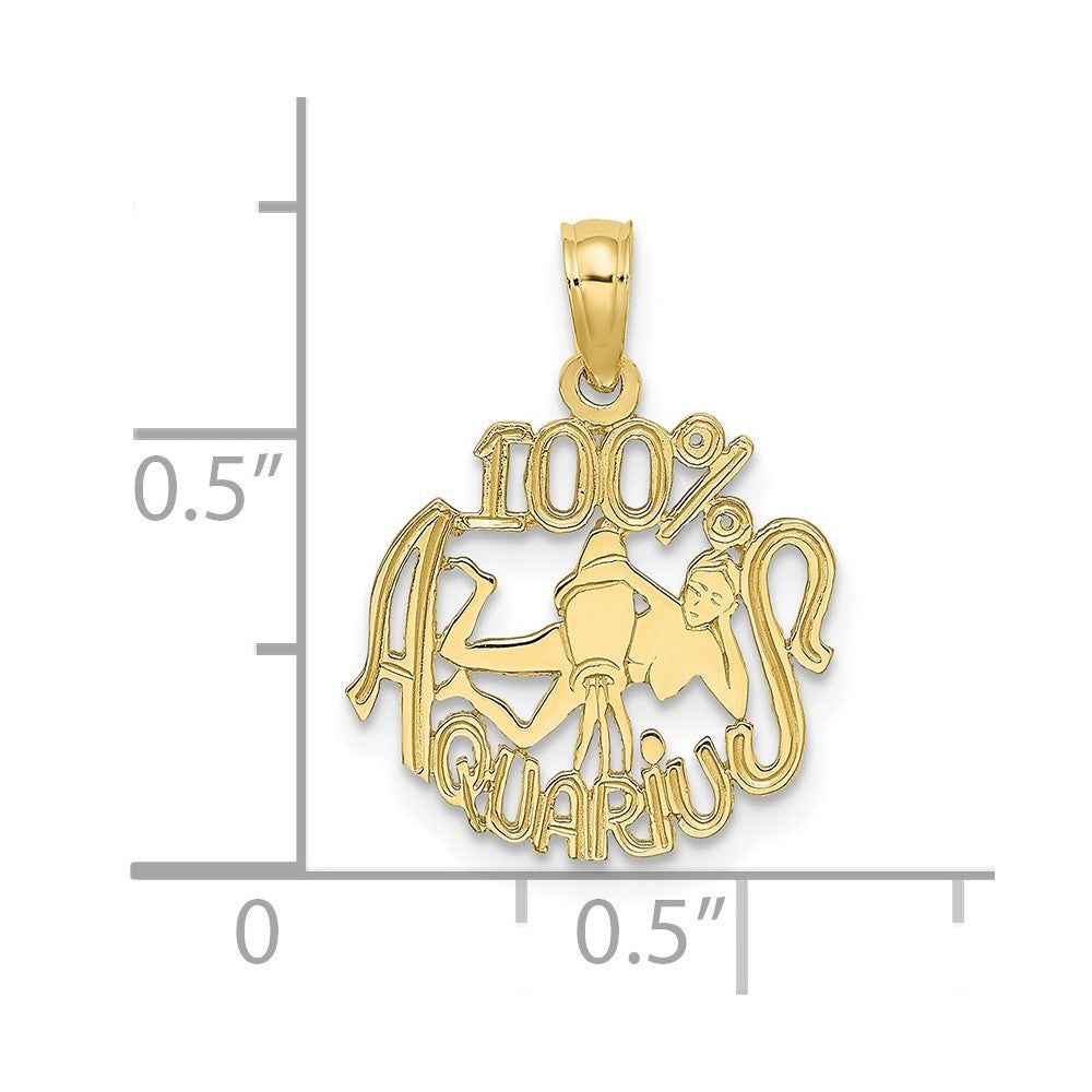 10K 100% AQUARIUS Zodiac Charm