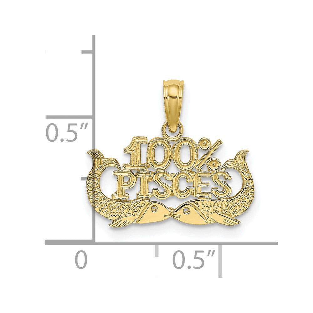 10K 100% PISCES Zodiac Charm