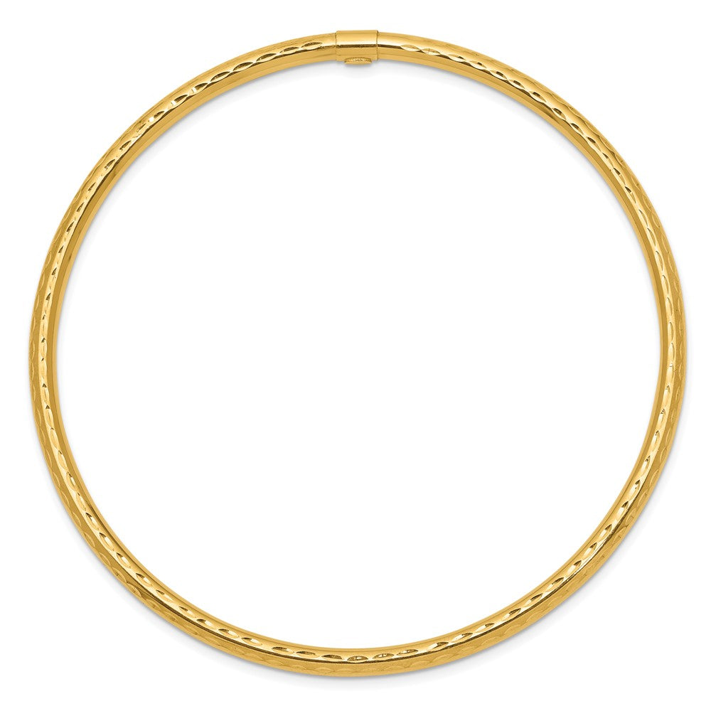 10k 3mm Diamond-cut Tube Slip-on Bangle