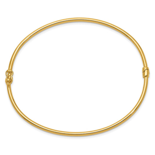 10k 2mm Polished Hinged Bangle Bracelet