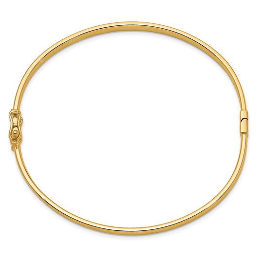 10k 4mm Polished Flat Hinged Bangle Bracelet