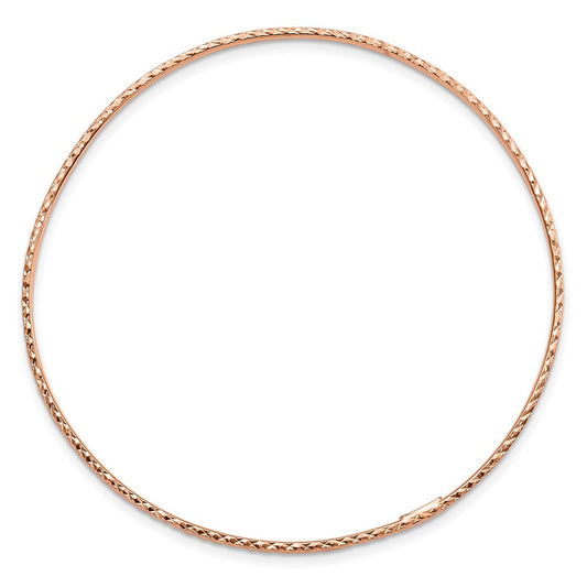 10k Rose Gold 1.5mm Diamond-Cut Slip-on Bangle Bracelet