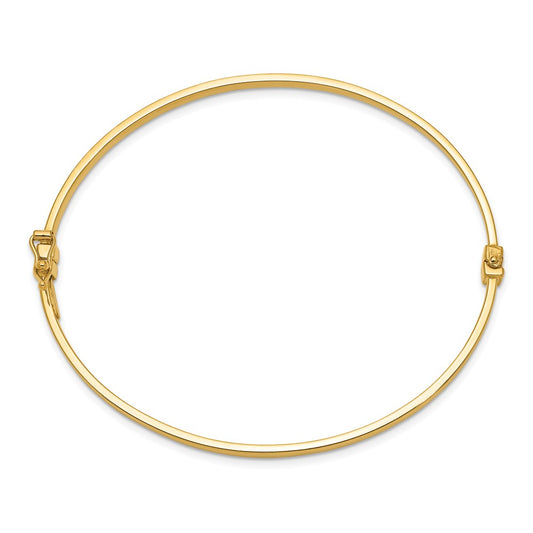 10k 3mm Polished Flat Hinged Bangle Bracelet