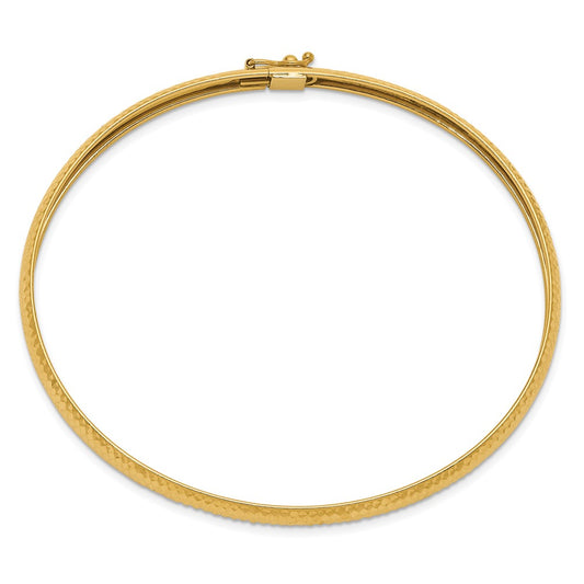 10k 6.15mm Textured Flexible Bangle Bracelet