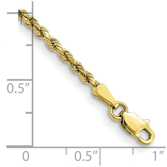 10k 2.25mm Semi-solid D/C Rope Chain Anklet