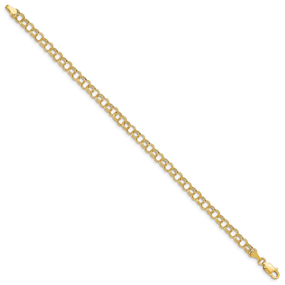 10k 5mm Hollow Double Link 5.5 inch Charm Bracelet