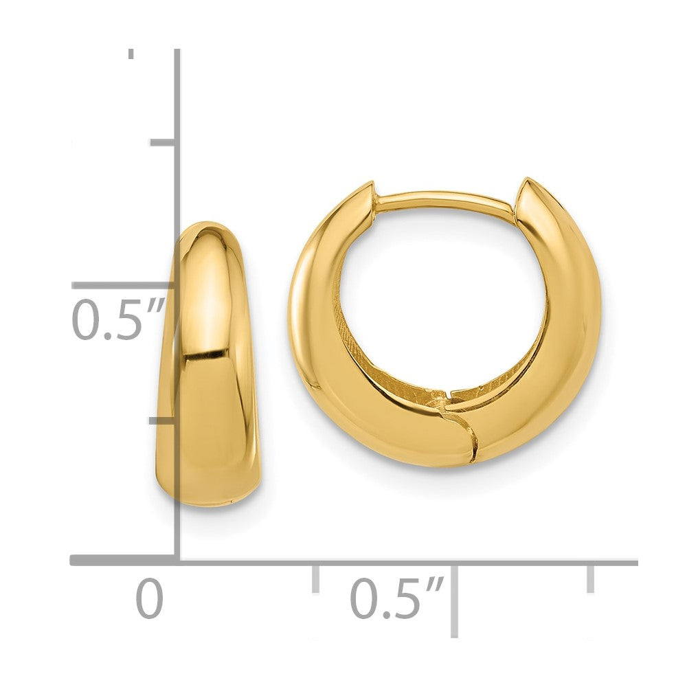 10K Polished Hinged Huggie Hoop Earrings