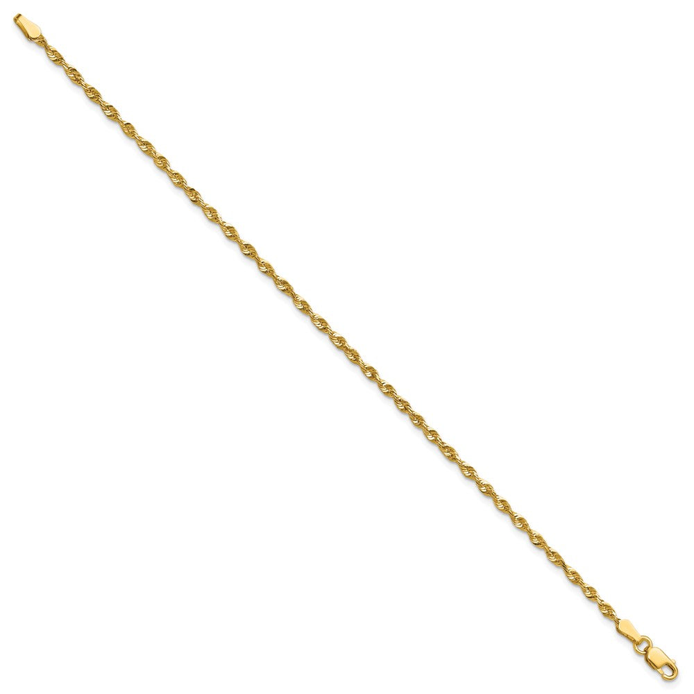10k 2.25mm Extra-Light D/C Rope Chain Anklet