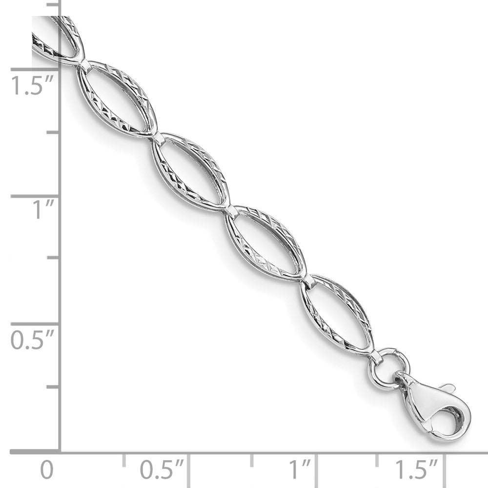 10k White Gold 5mm Polished Oval Link 7.25 inch Bracelet