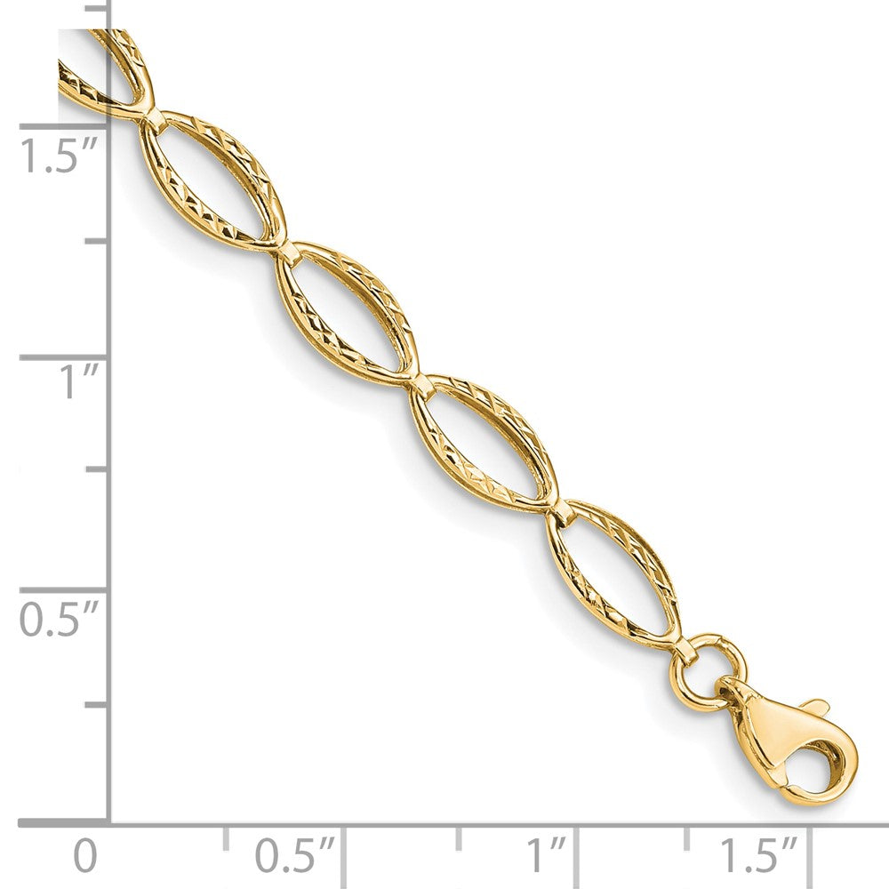 10k 5mm Polished Oval Link 7.25 inch Bracelet