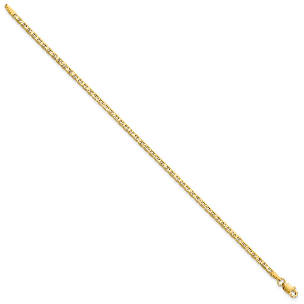 10k 2.4mm Concave Anchor Chain Anklet