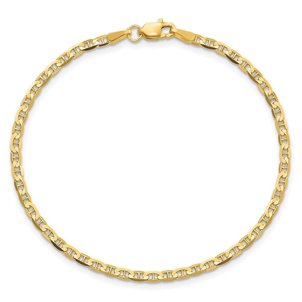 10k 2.4mm Concave Anchor Chain Anklet
