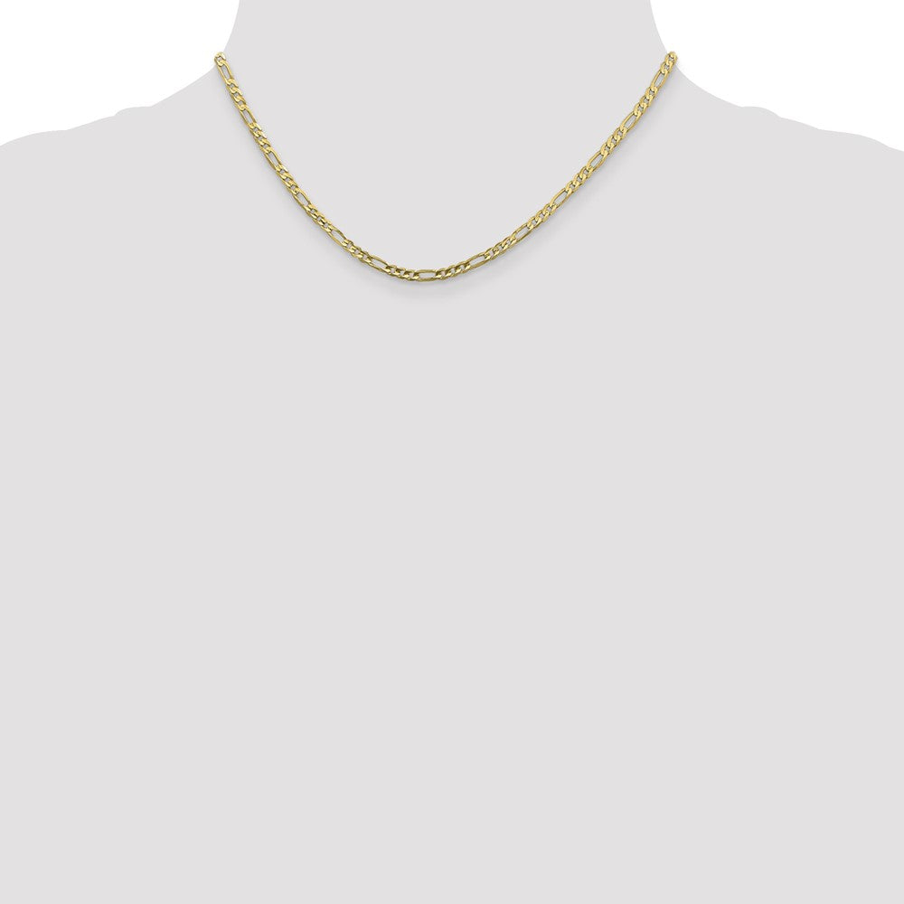 10K 3mm Flat Figaro Chain