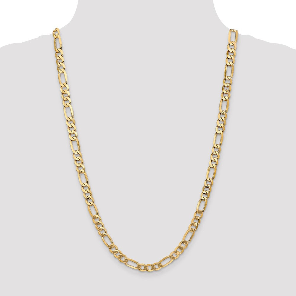10K 7mm Flat Figaro Chain