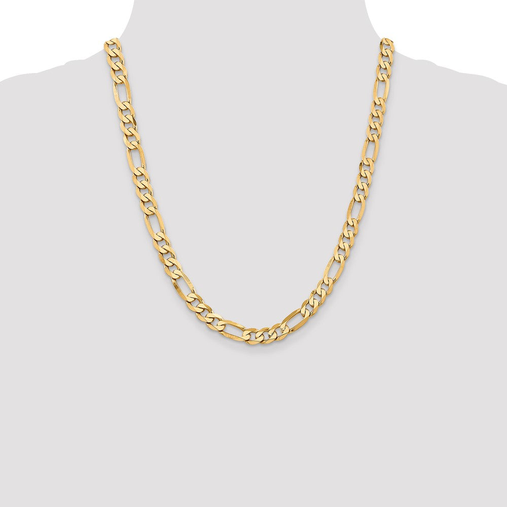 10K 7.5mm Flat Figaro Chain