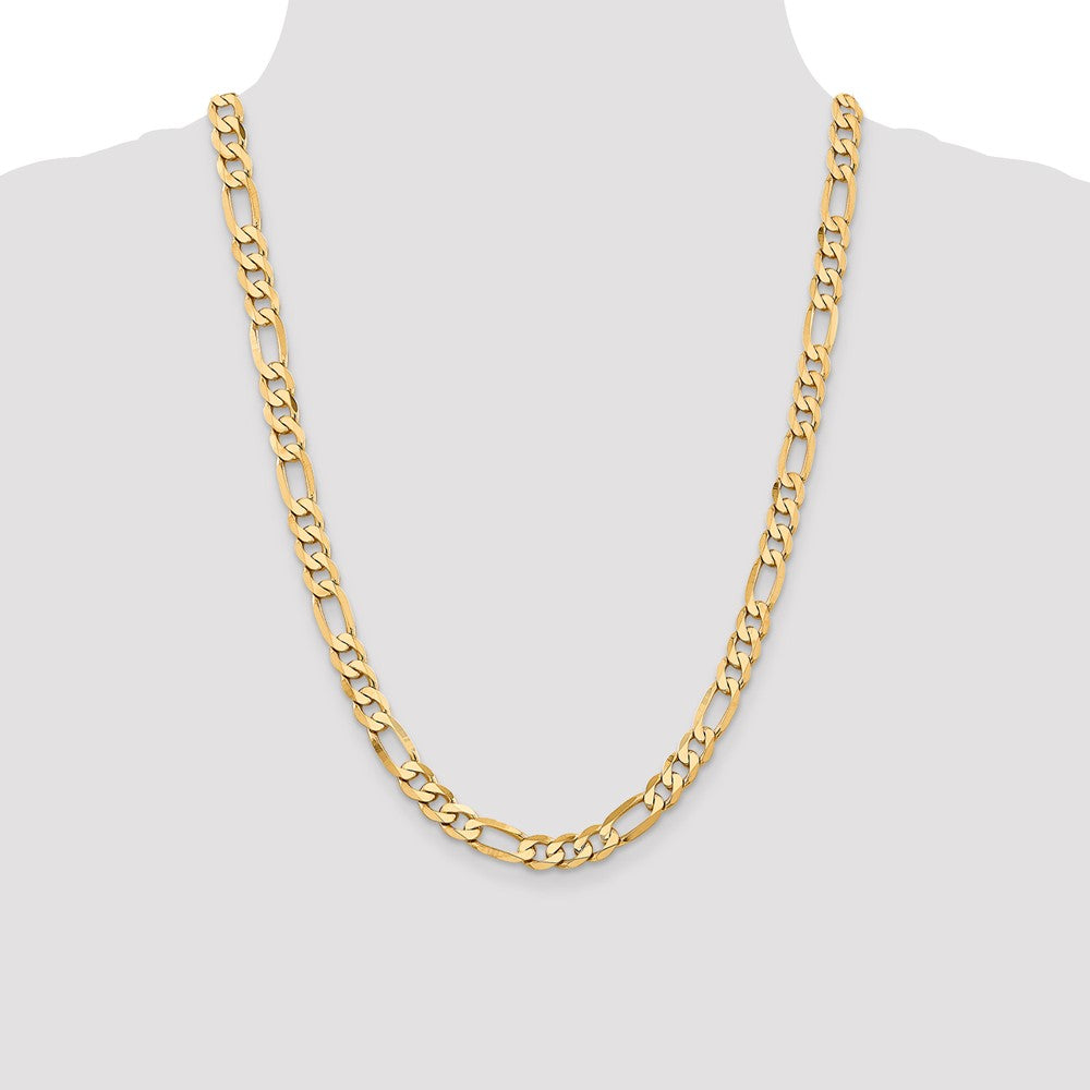 10K 7.5mm Flat Figaro Chain