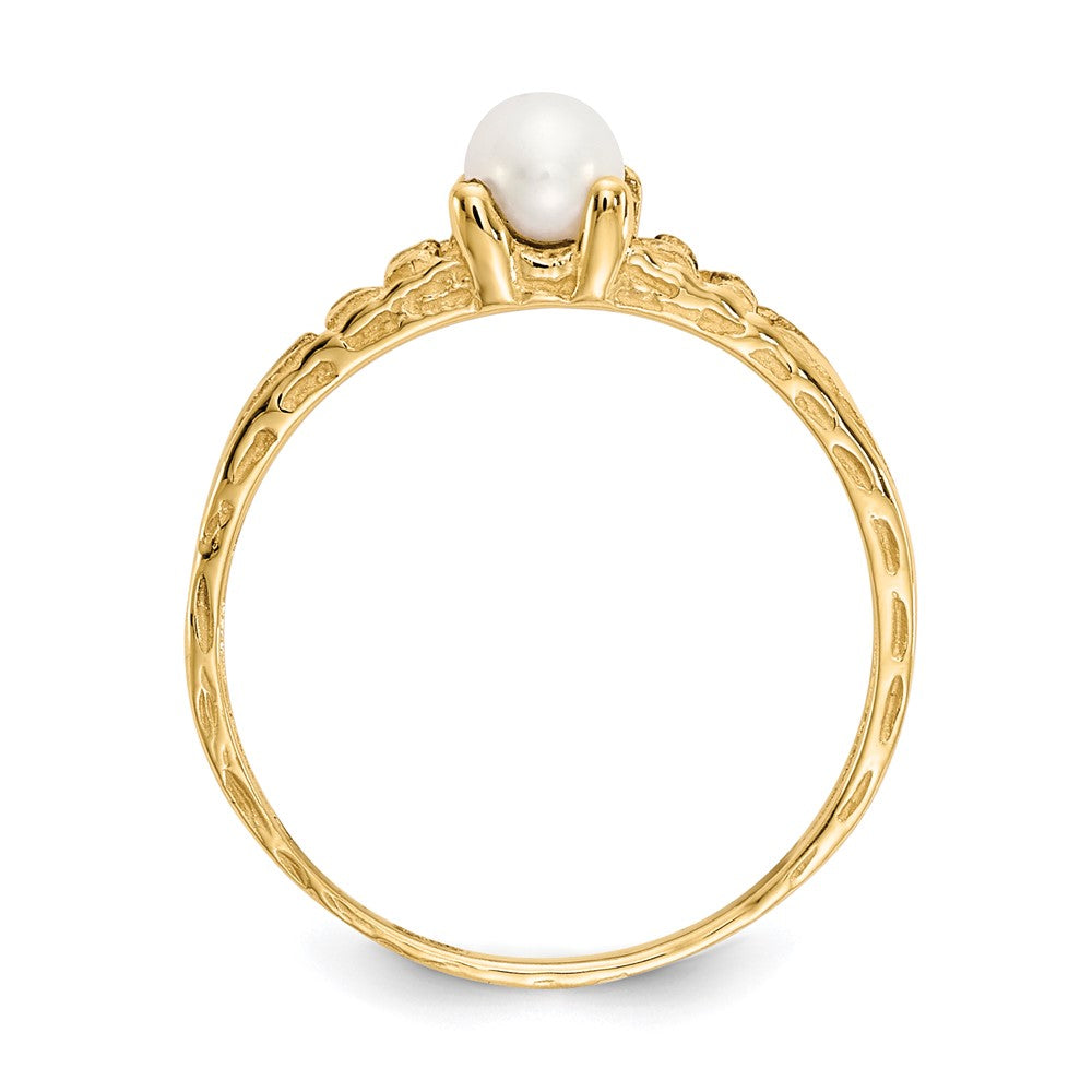 10k Madi K 3mm FW Cultured Pearl Birthstone Baby Ring