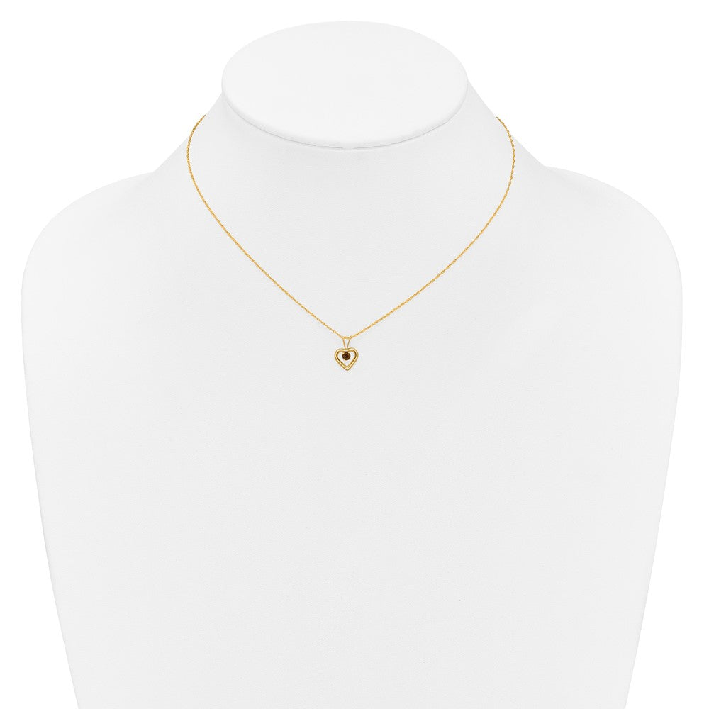 10k Madi K 3mm Garnet Heart Birthstone Necklace
