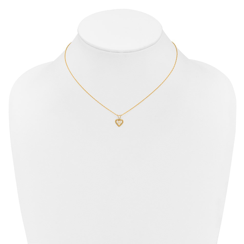 10k Madi K 3mm Opal Heart Necklace
