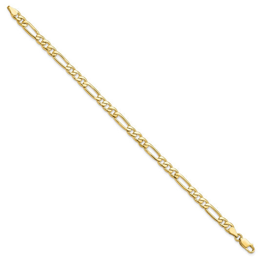 10k 5.25mm Fancy Polished Figaro Link 8 inch Bracelet