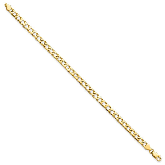10k 5mm Fancy Polished Curb Link 8 inch Bracelet