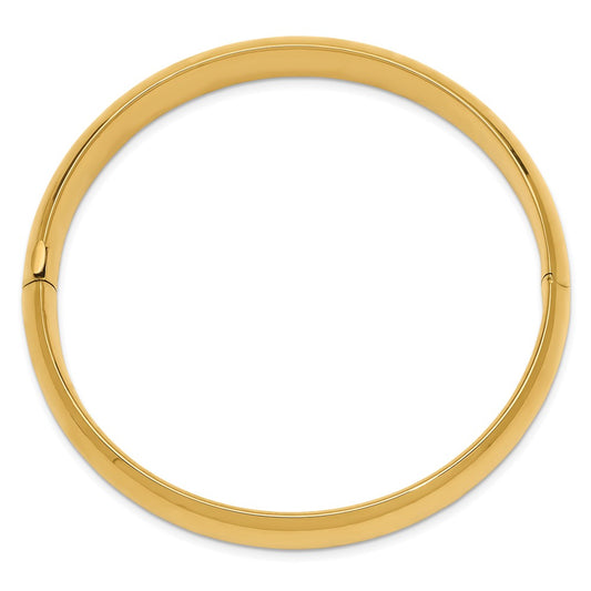 10k 7/16 High Polished 10mm Hinged Bangle Bracelet