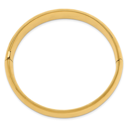 10k 9/16 High Polished 14.5mm Hinged Bangle Bracelet