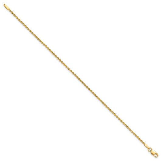 10k 1.5mm Diamond-cut Rope Chain