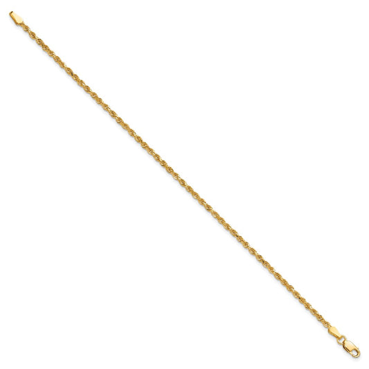 10k 2.0mm Diamond-cut Rope Chain Anklet