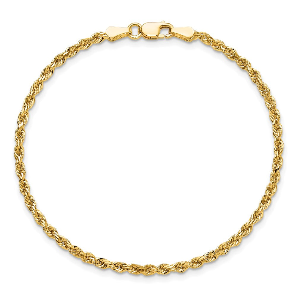 10k 2.25mm Diamond-cut Rope Chain Anklet