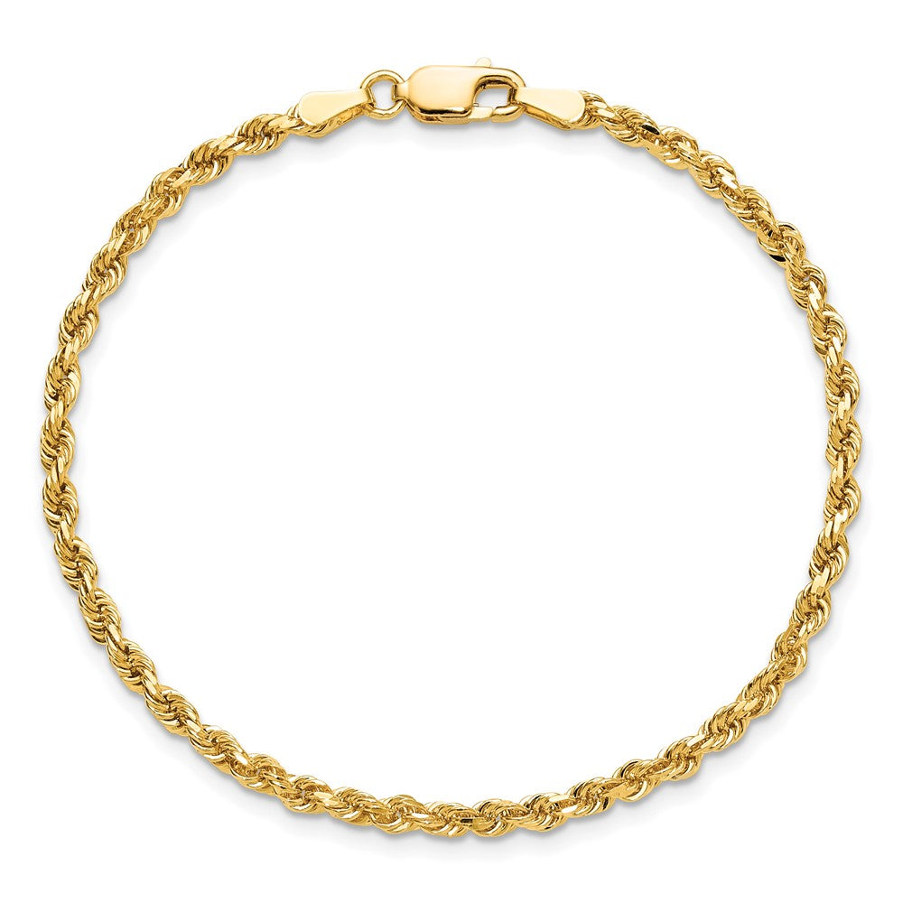 10k 2.75mm Diamond-cut Rope Chain Anklet