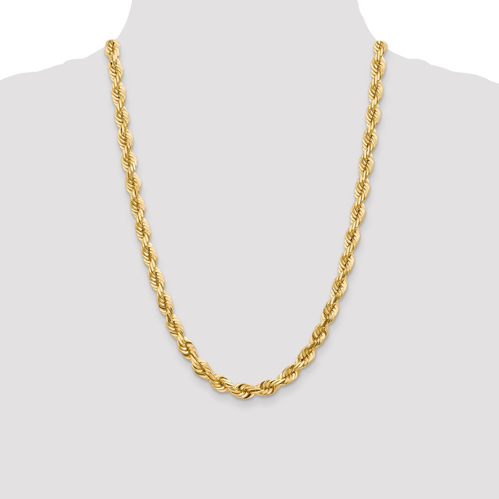 10k 7.0mm D/C Rope Fancy Lobster Clasp Chain
