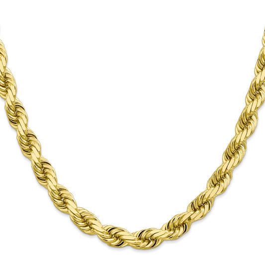 10k 8.0mm D/C Rope Fancy Lobster Clasp Chain
