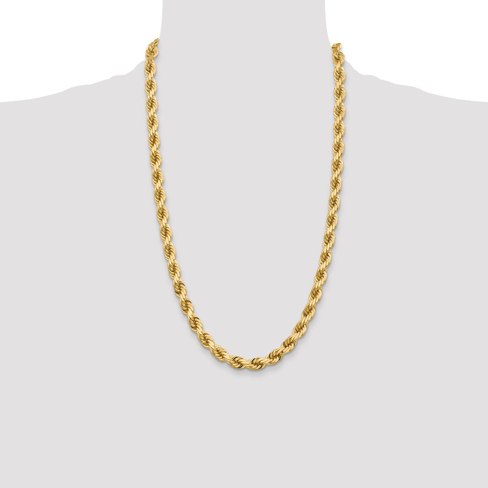 10k 8.0mm D/C Rope Fancy Lobster Clasp Chain