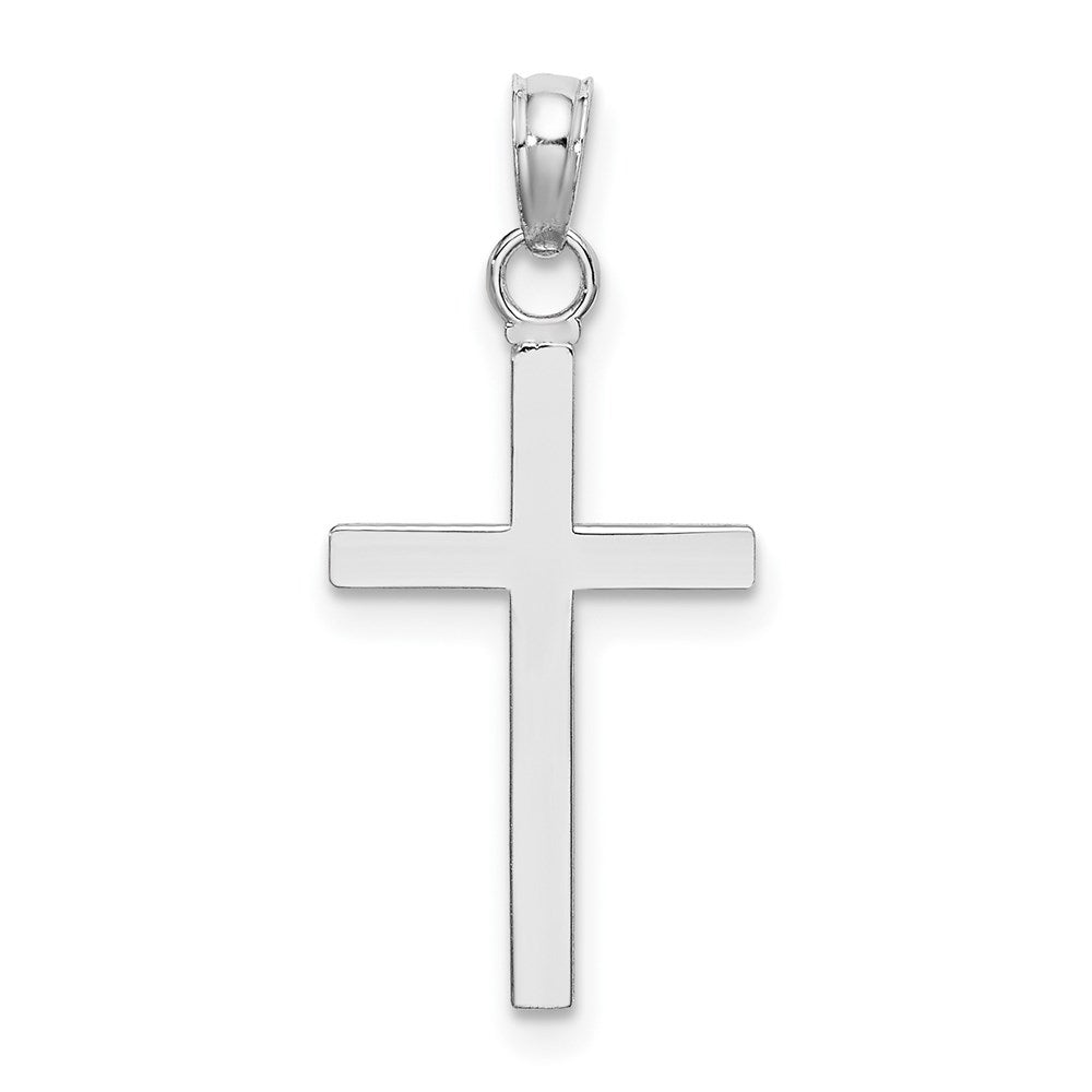 10k White Gold 3-D Polished Latin Cross Pendant