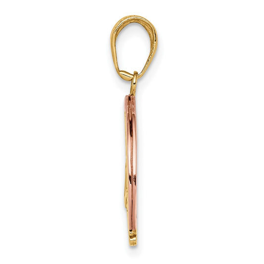 10k Two-tone and White Rhodium FOLLOW YOUR DREAMS Rainbow Pendant