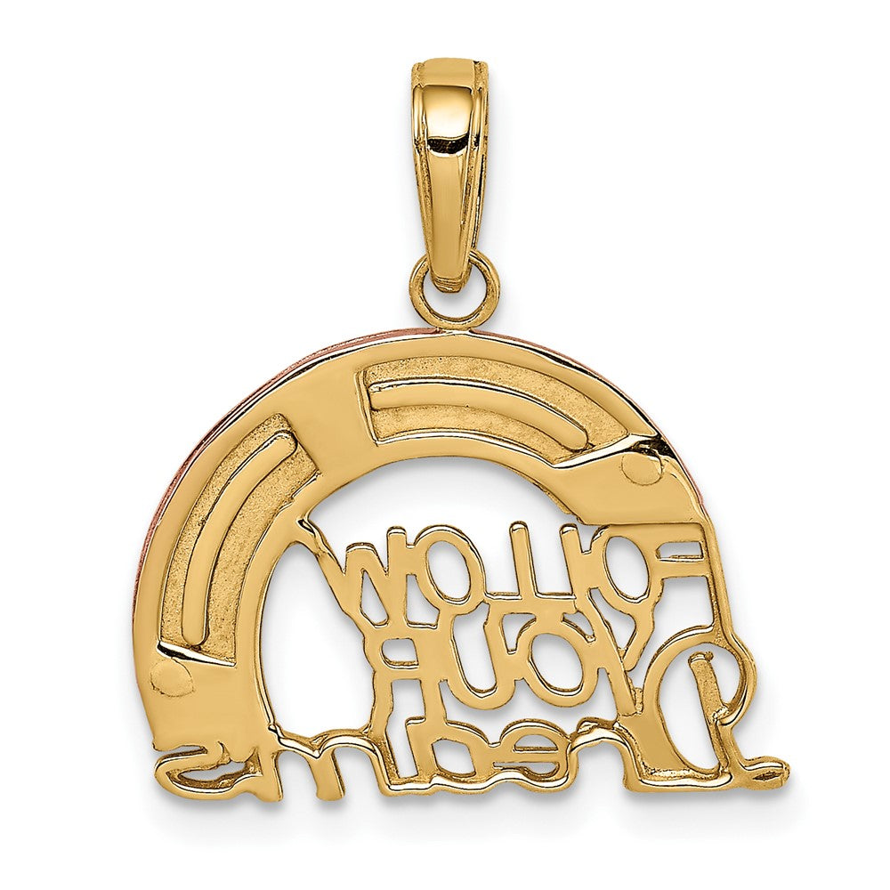 10k Two-tone and White Rhodium FOLLOW YOUR DREAMS Rainbow Pendant