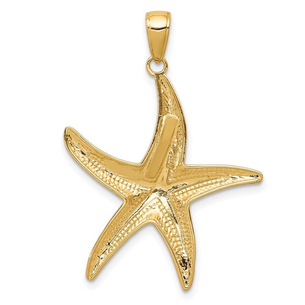 10K Large Diamond-cut Starfish Pendant
