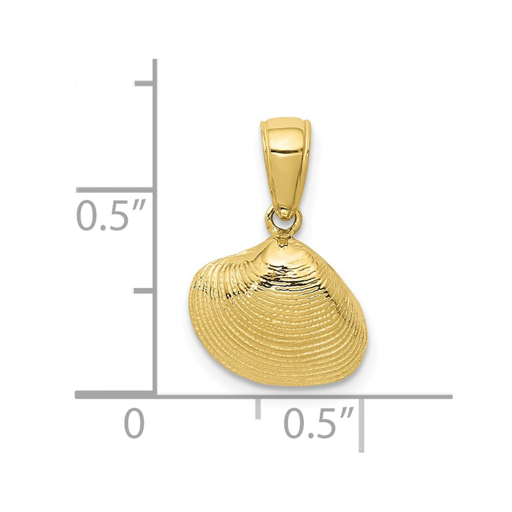 10K Small Clam Shell Pendant