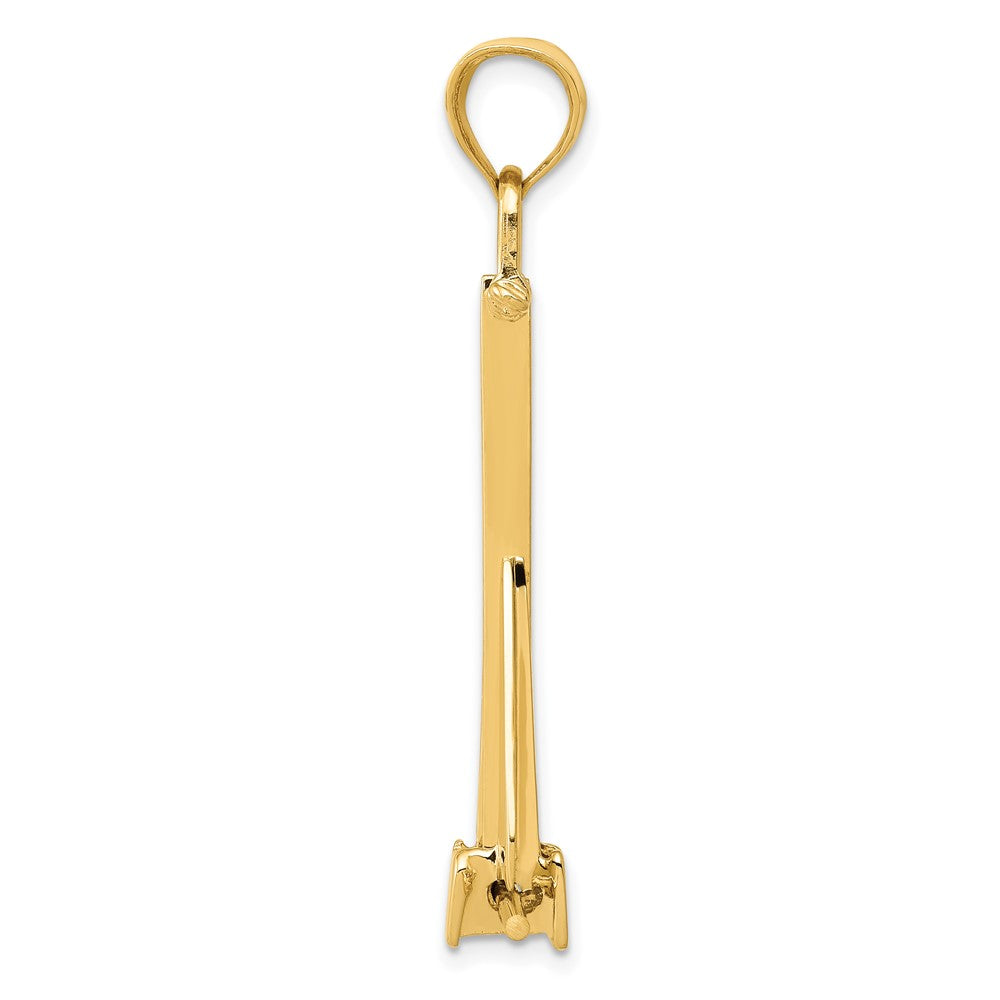 10K 3D Moveable Anchor Pendant