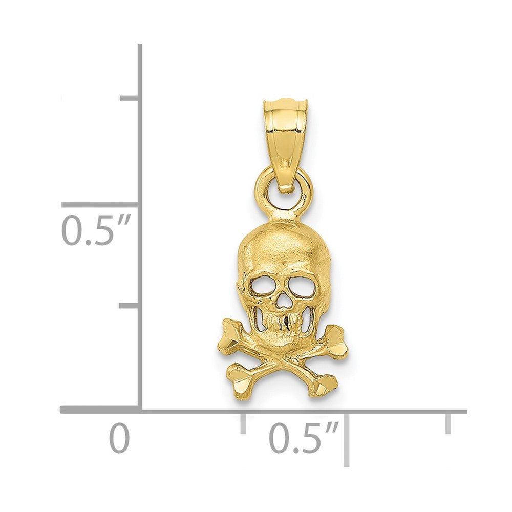 10K Skull and Cross Bones Pendant