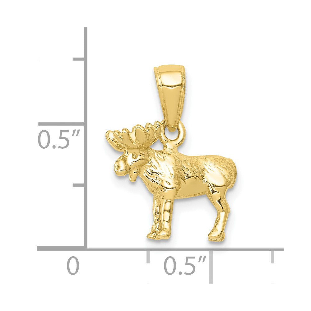 10k 3-D Moose Pendant