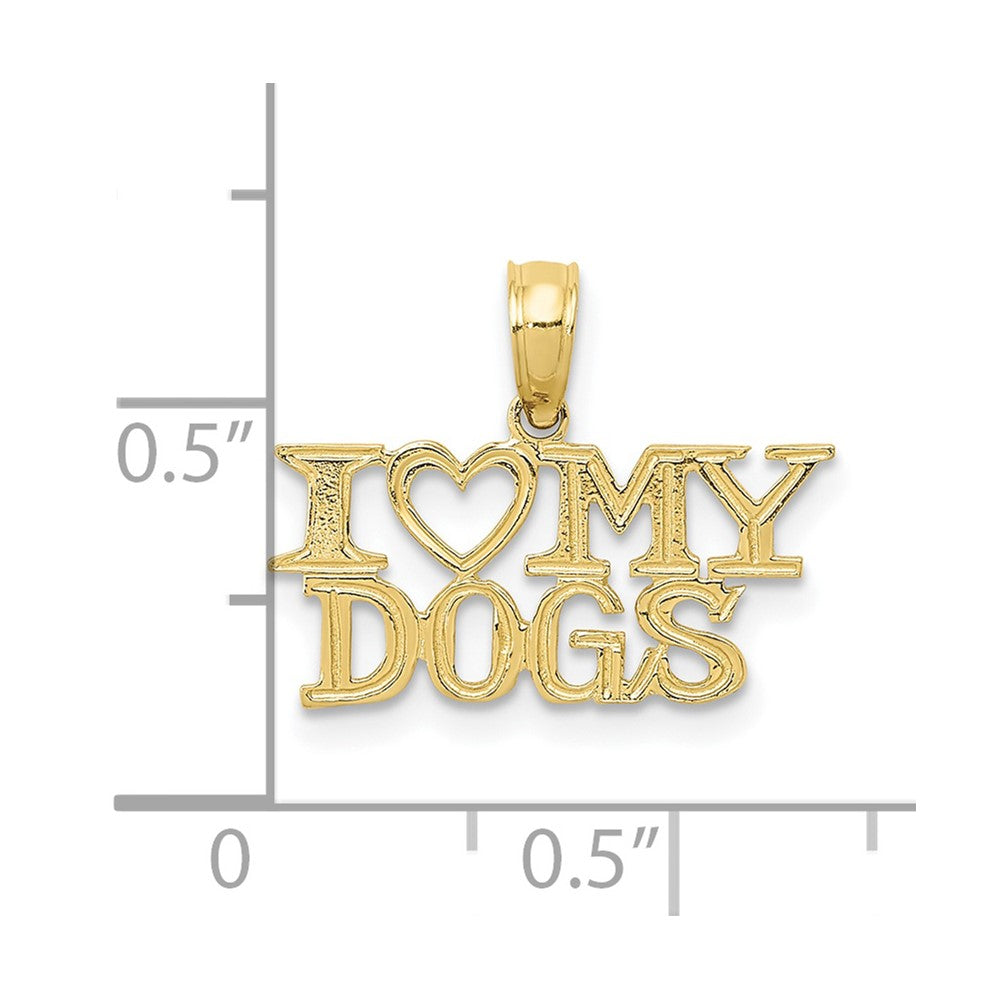 10K I Heart MY DOGS Pendant