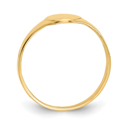 10k High Polished Oval Size 1 Baby Signet Ring
