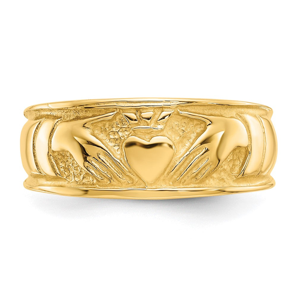 10K Polished Ladies Claddagh Band