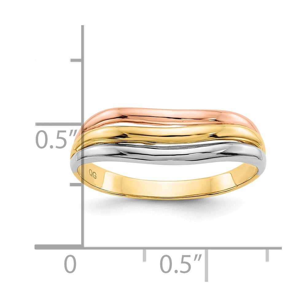 10K Tri-Color Open Fancy Ring