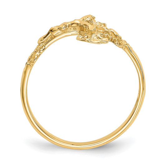 10K Diamond-Cut Crucifix Ring