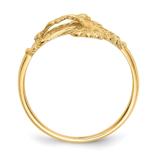 10K Diamond-Cut Crucifix Ring