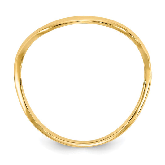 10K Polished Wave Fashion Size 9 Thumb Ring