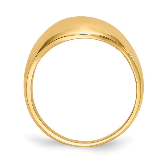 10K 10mm Domed-top Tapered Cigar Band Ring